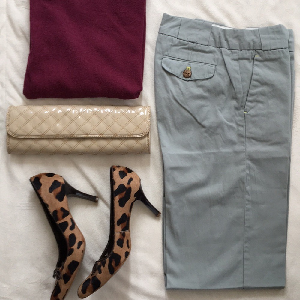 [ GAP Wide Leg Slacks in Pastel Grey-Green ] 1reg